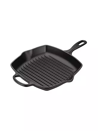 LE CREUSET | Grillpfanne quadratisch 26x26cm "Signature" (Ofenrot) | schwarz